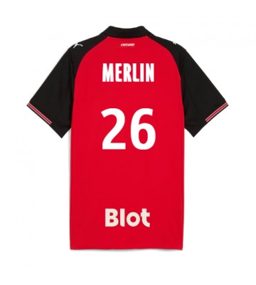 Stade Rennais Quentin Merlin #26 Hjemmebanetrøje 2025-26 Kortærmet